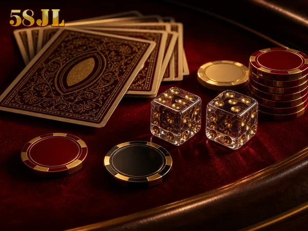 JL58 mobile game lobby preview showing a selection of slots and live casino games.